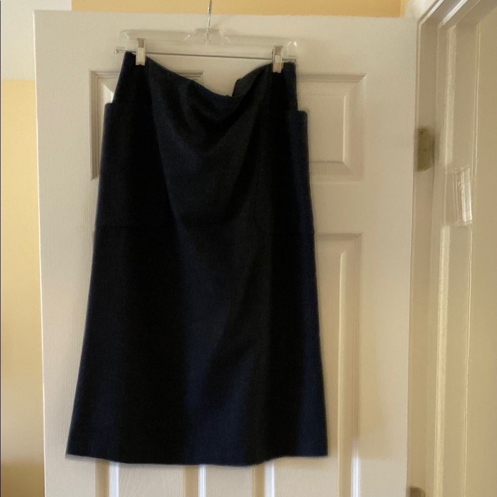Black Midi A-Line Skirt for Work